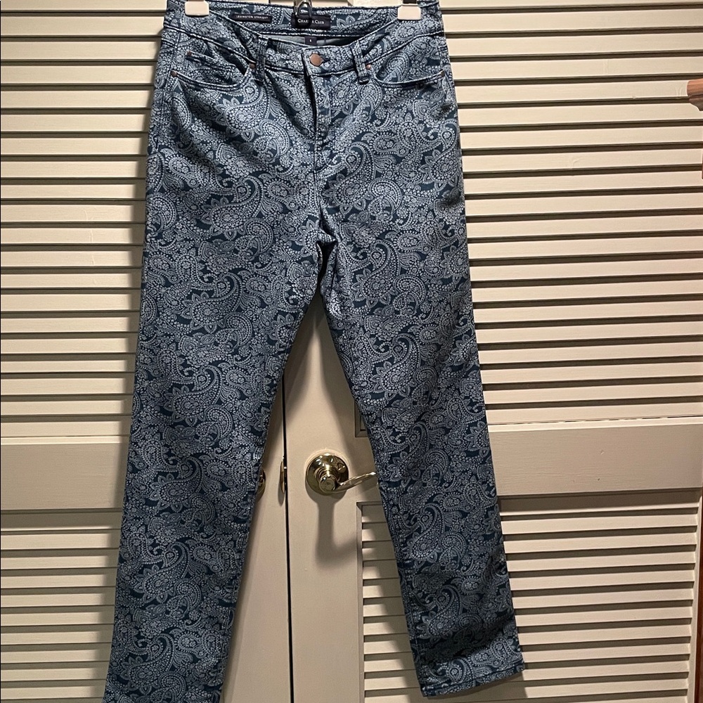 Charter Club Lexington Straight Paisley Print Jeans Size 6
